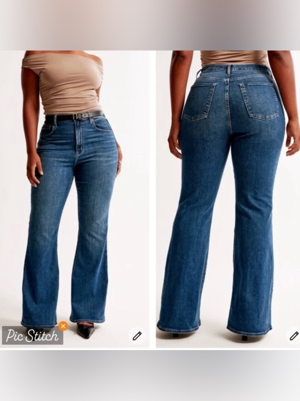 Abercrombie & Fitch- High-Rise Flared Women’s Jeans in Medium Blue size 20 reg
